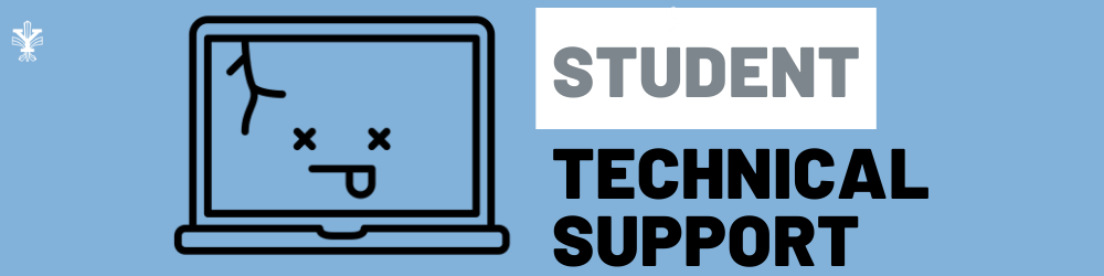 Encabezado de soporte técnico para estudiantes