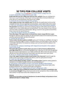 Tips on a College Visit