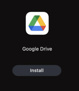 Google Drive icon with "Install" under it